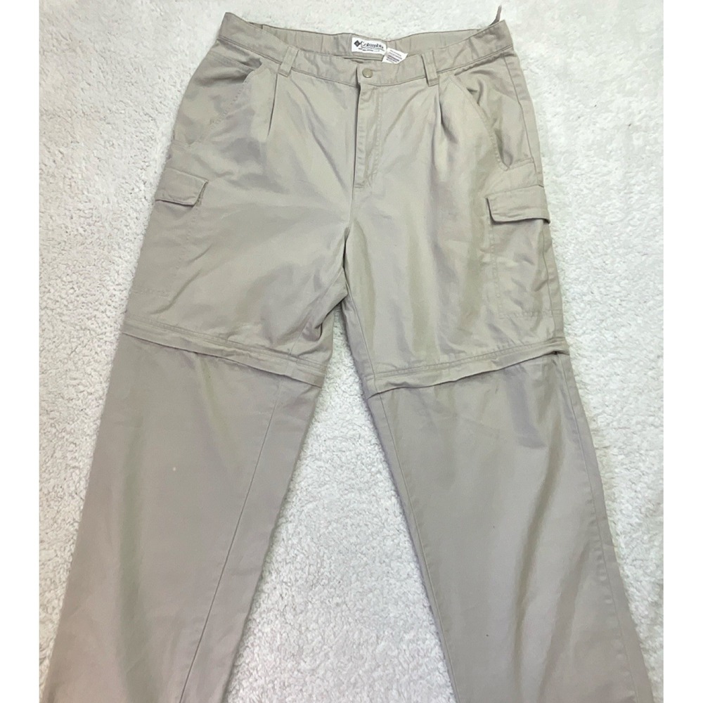 Columbia Men's Convertible Hiking Pants Beige Size 36 Cotton Blend